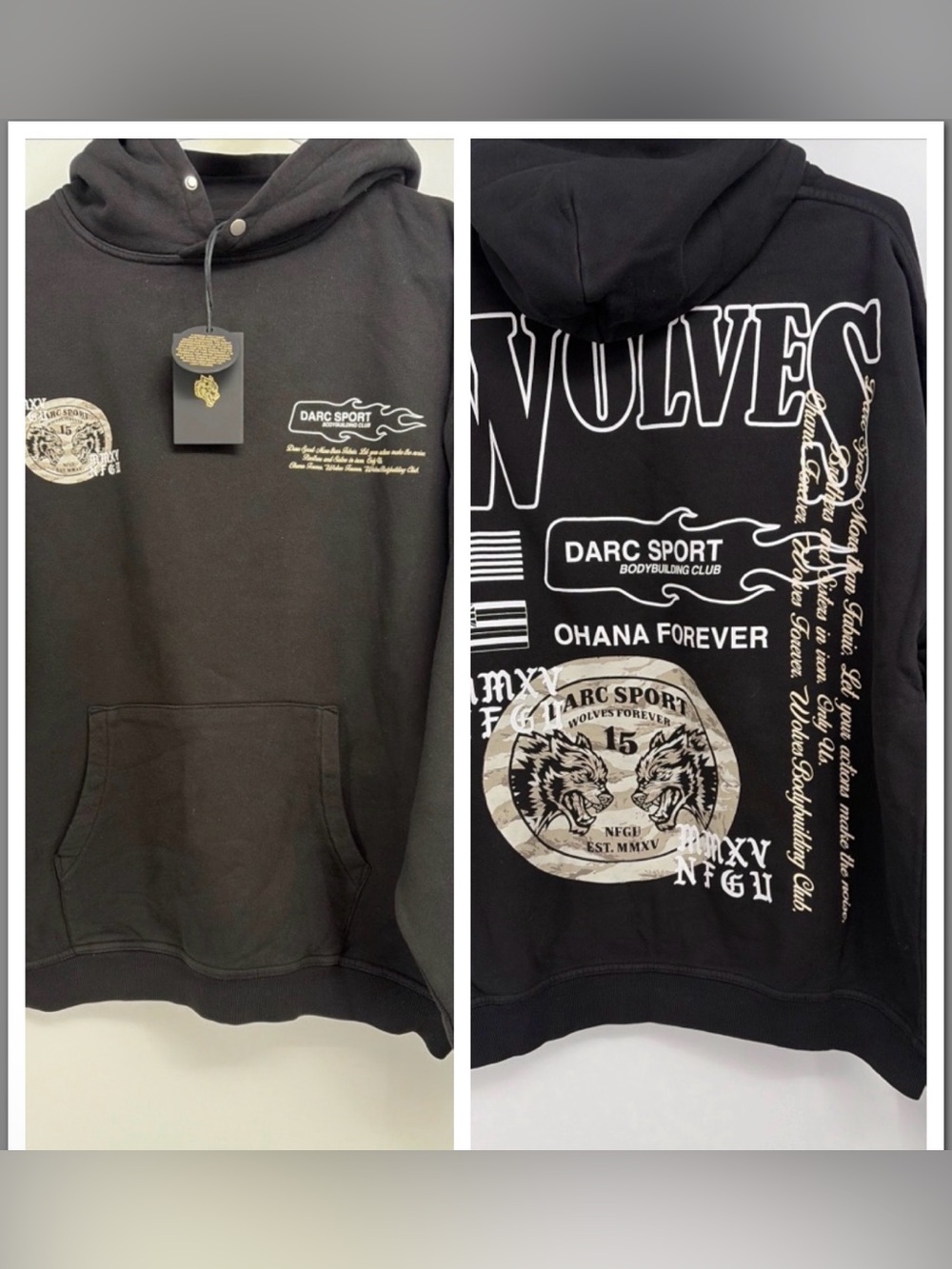 Darc Sport Ohana Forever Pierce Hoodie Large NWT 977/2000 Bodybuilding Club